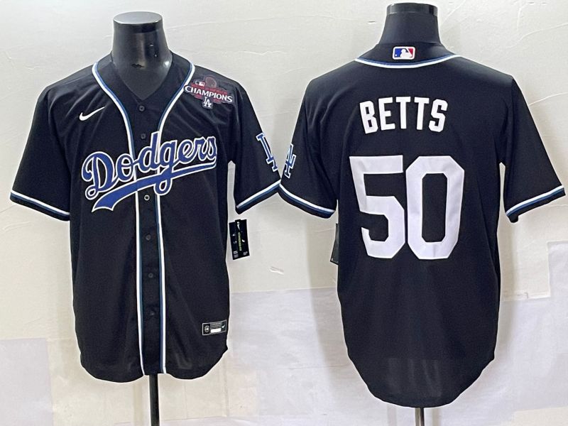 Men 2025 Los Angeles Dodgers 50 Betts Black Three generations Fashion Nike MLB Jersey style 7045